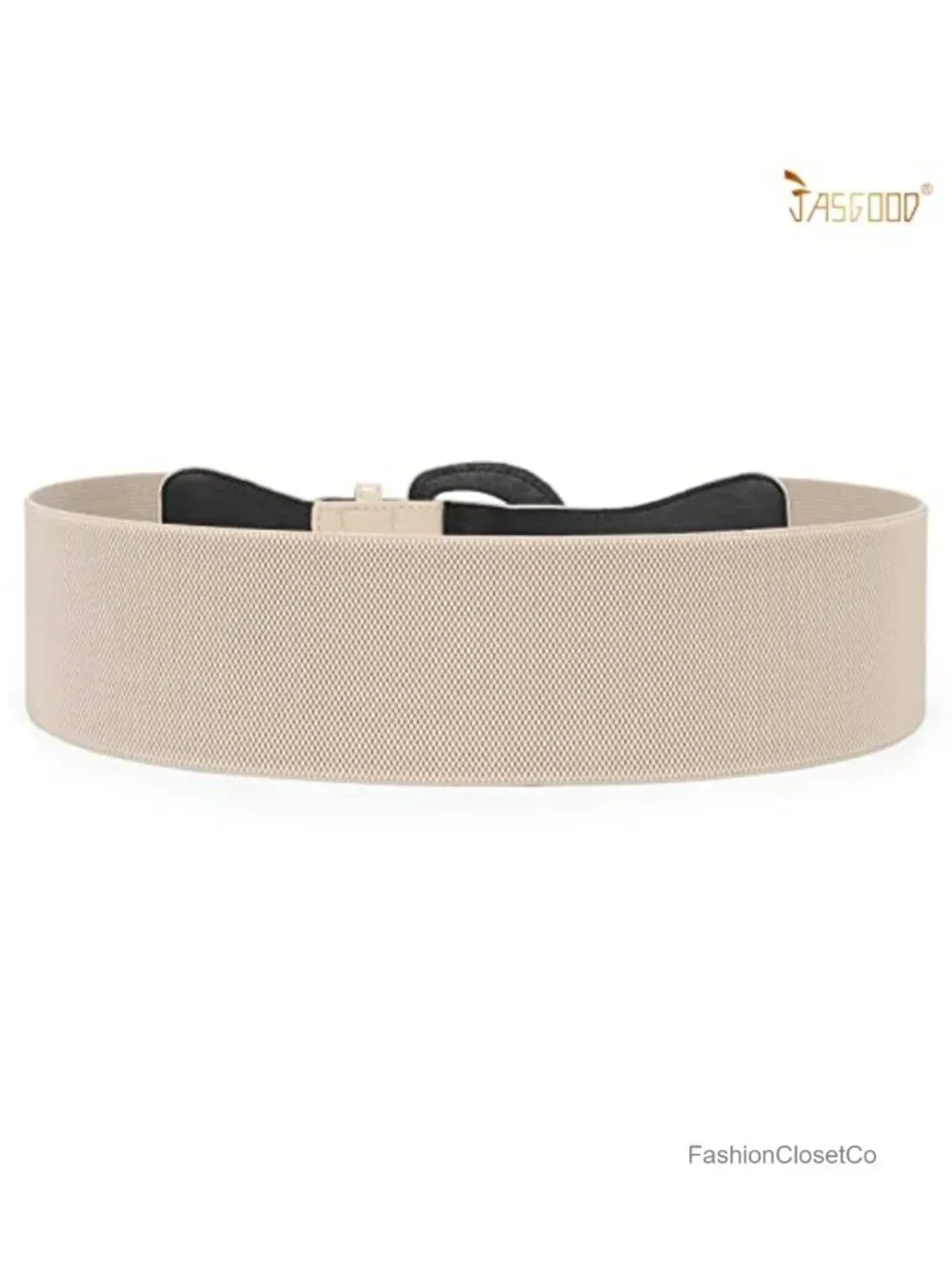 Wide Stretch Patent Leather Belt Vintage Chunky Buckle